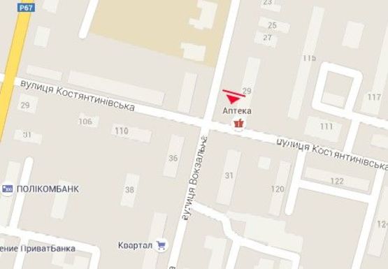 Схема рекламной плоскости по адресу Вокзальная ул., 23