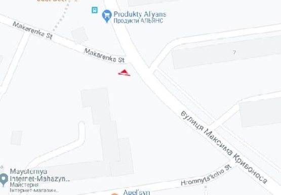 Схема рекламної площини за адресою Кривоноса ул., пединститут