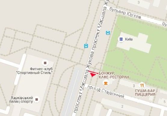 Схема рекламної площини за адресою Маршала Жукова пр. - Стадионный пр.