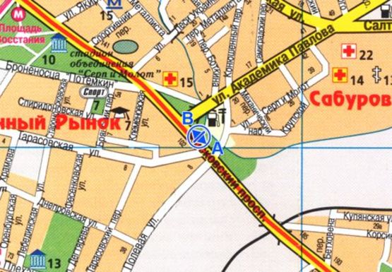 Схема рекламної площини за адресою Московский пр. - Ак. Павлова ул. (остановка)