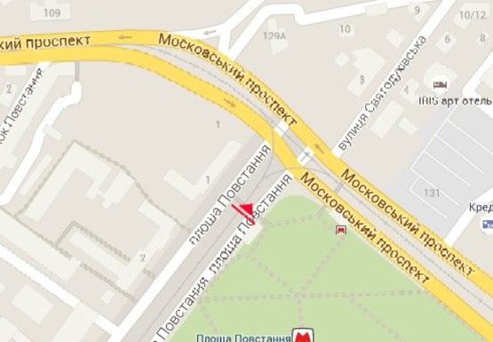 Схема рекламної площини за адресою Защитников Украины пл. - Московский пр. (остановка)