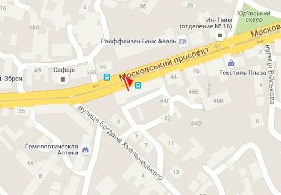 Схема рекламной плоскости по адресу Московский пр., 40 (остановка)