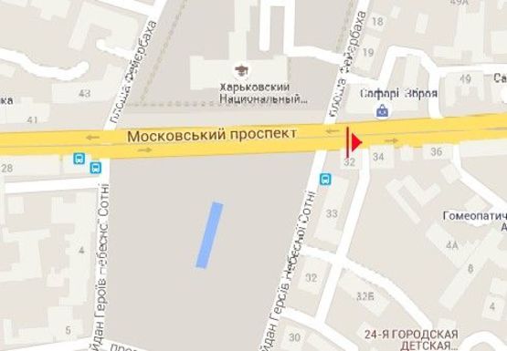 Схема рекламной плоскости по адресу Московский пр., 32