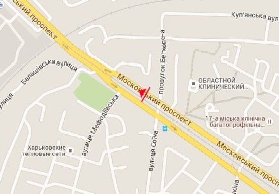 Схема рекламной плоскости по адресу Московський пр., 191 - Бетховена пер. (остановка)