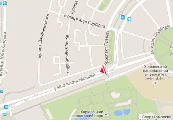 Схема рекламної площини за адресою Клочковский спуск