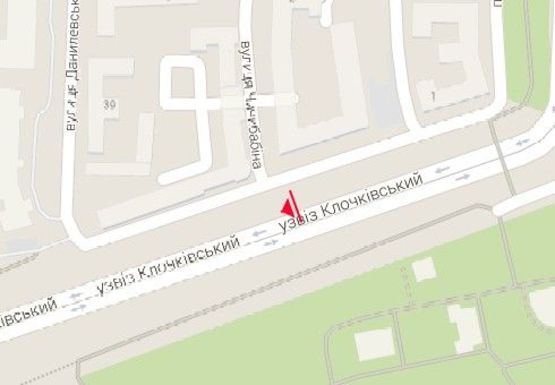 Схема рекламной плоскости по адресу Клочковский спуск