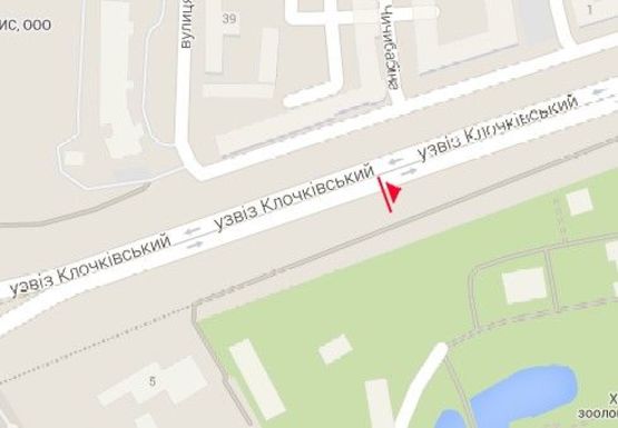 Схема рекламной плоскости по адресу Клочковский спуск