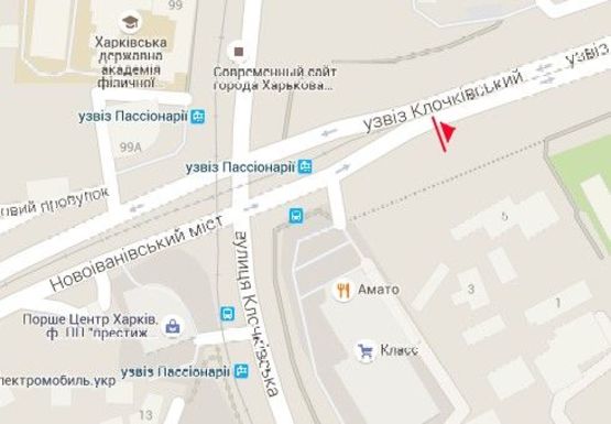 Схема рекламной плоскости по адресу Клочковский спуск