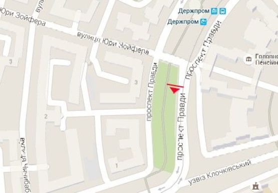 Схема рекламной плоскости по адресу Правды пр. - Юры Зойфера ул.