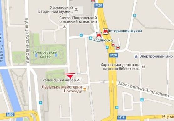 Схема рекламной плоскости по адресу Университетская ул. - Соборный спуск (напротив)