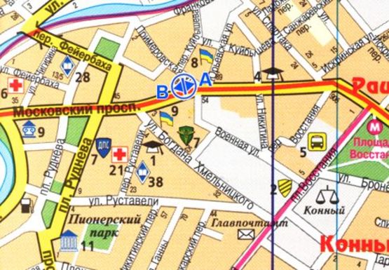 Схема рекламной плоскости по адресу Московский пр. - Примеровская ул.