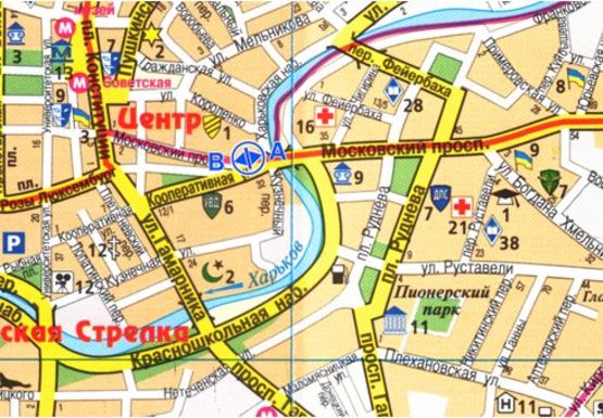 Схема рекламної площини за адресою Московский пр. - Харьковская наб.