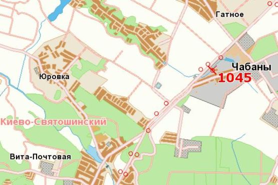 Схема рекламної площини за адресою Київ - Одеса, 04км+700м до Києва (зліва в  напр. м.Одессы)