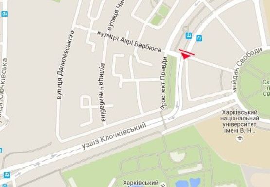 Схема рекламної площини за адресою Правды пр. - Юры Зойфера ул.