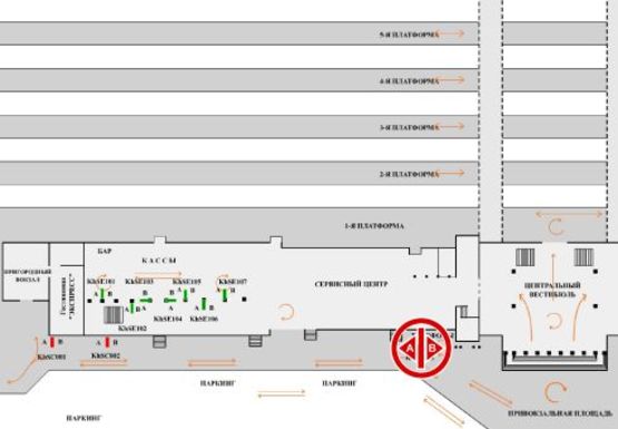 Схема рекламной плоскости по адресу Привокзальная пл.