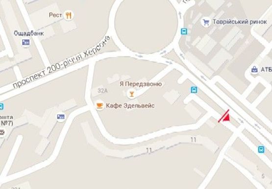 Схема рекламной плоскости по адресу Каховская пл. - 49-й Гвардейской Дивизии ул.