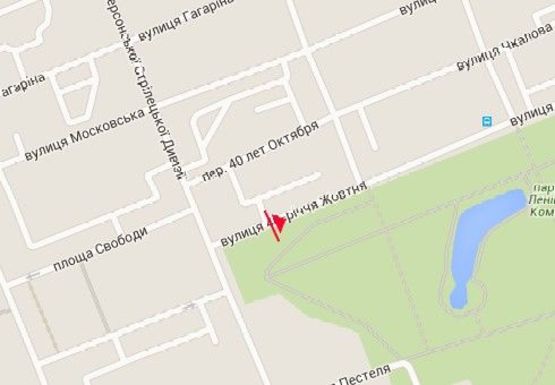 Схема рекламной плоскости по адресу Небесной сотни ул., напротив дома №1