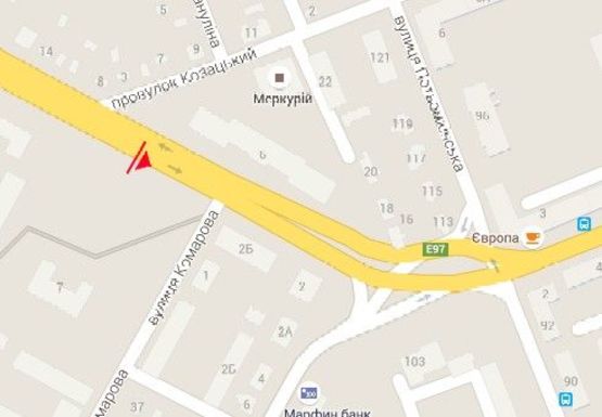 Схема рекламной плоскости по адресу Николаевское шоссе - Казацкий пер.