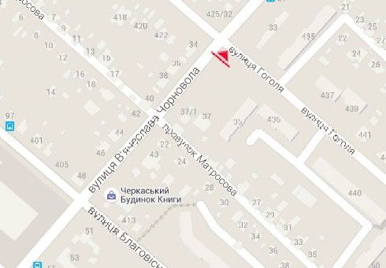 Схема рекламной плоскости по адресу Черновола ул. - Гоголя ул.