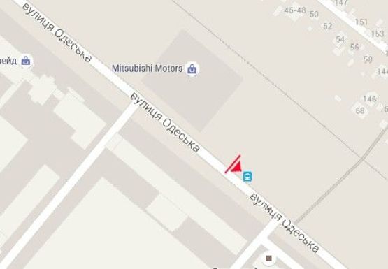 Схема рекламной плоскости по адресу Одесская ул., АЦ Митсубиси