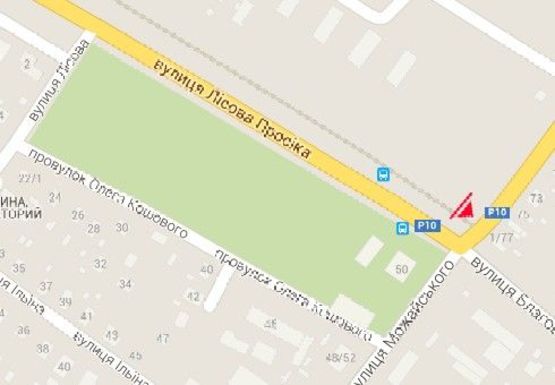 Схема рекламної площини за адресою Лесная просека - ул. Можайского