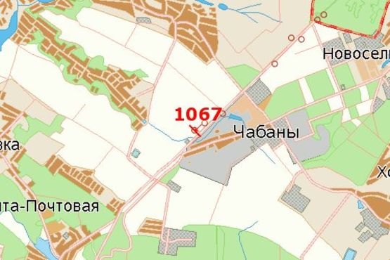 Схема рекламной плоскости по адресу Київ - Одеса, 05км+850м від Києва (в напр. Одессы; поворот на с.Вита-Почтовая)