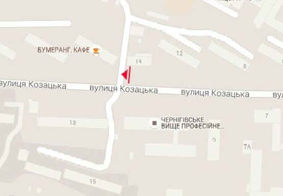 Схема рекламної площини за адресою Казацкая ул., 14, к центру