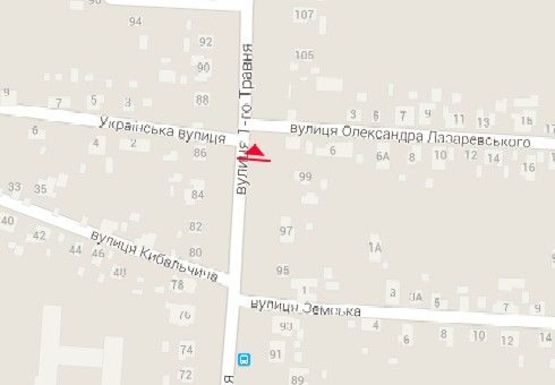 Схема рекламной плоскости по адресу 1 Мая ул., 99, в центр