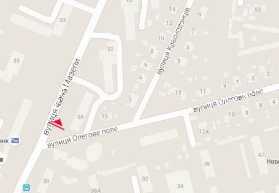 Схема рекламної площини за адресою Ивана Мазепы ул., 34, от центра