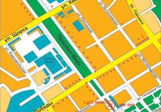 Схема рекламної площини за адресою Мира пр., аллея, 777 Эльдорадо