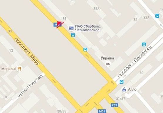 Схема рекламной плоскости по адресу Мира пр., 37, магазин Фуджипарк