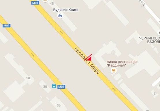 Схема рекламної площини за адресою Мира пр., 41, Центральная библиотека №2