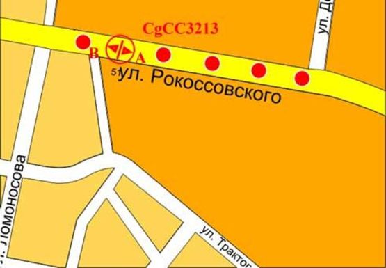 Схема рекламной плоскости по адресу Рокоссовского ул., Детская городская поликлиника №2