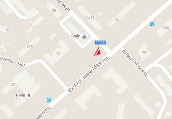 Схема рекламної площини за адресою Ивана Мазепы ул. - Любечская ул., Черниговский городской Дворец культуры