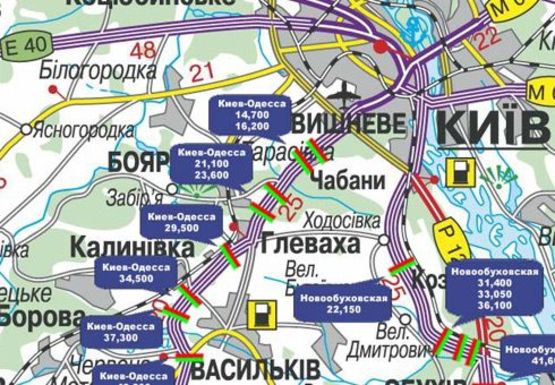 Схема рекламної площини за адресою Трасса M-05, Киев-Одесса, 21,100