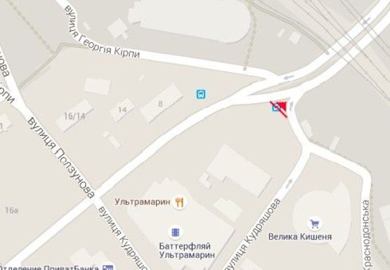 Схема рекламної площини за адресою Липковского ул., 1 (бывш. Урицкого ул.)