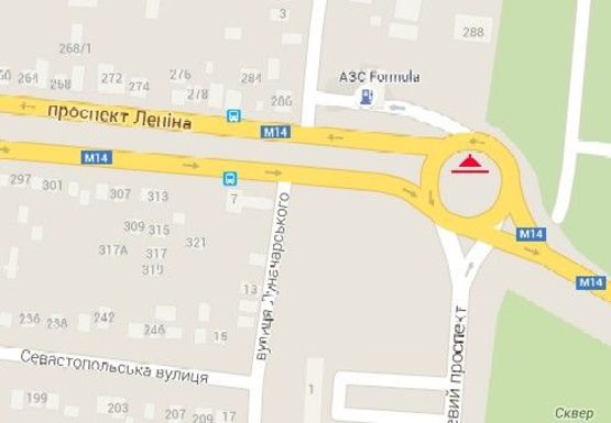 Схема рекламной плоскости по адресу Ленина пр. - Октябрьский пр.