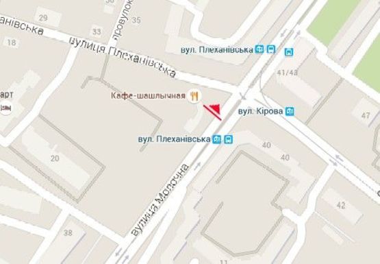 Схема рекламной плоскости по адресу Молочная ул. - Плехановская ул.