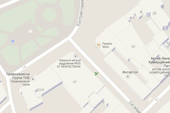 Схема рекламной плоскости по адресу Петра Сагайдачного вул., 41№1 - №16 (Кафе-бар "Челентано)