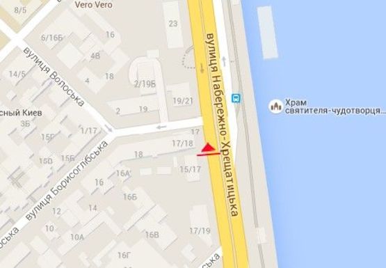 Схема рекламної площини за адресою Набережно-Крещатицкая ул., 17/18 - Борисоглебская ул.