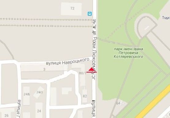 Схема рекламной плоскости по адресу Раиси Кириченко ул., 82