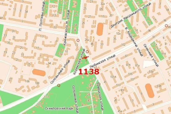 Схема рекламной плоскости по адресу Виговського вул. (Івана Виговського вул.) - Любінська вул. (до вул. Городоцька)