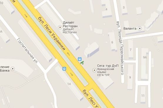 Схема рекламної площини за адресою Лесі Українки бульв., 7 (Будинок делікатесів "Delight") (в напр. Хрещатика №1)