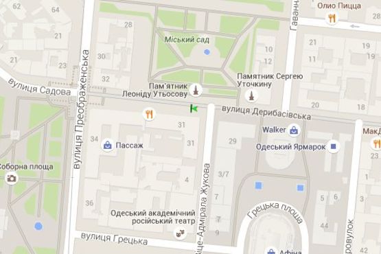 Схема рекламної площини за адресою Дерибасівска вул., 31