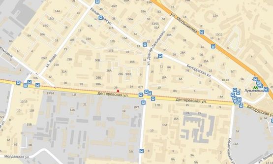 Схема рекламной плоскости по адресу Дегтяревская ул. 26, в сторону Довженко ул.