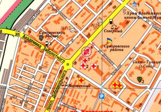 Схема рекламної площини за адресою Добровольского ул., 102