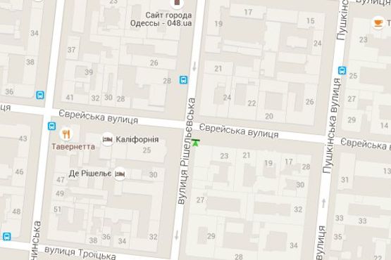 Схема рекламної площини за адресою Ришел'євська вул., 25 - Єврейска вул. (направ від залізн. вокзала)