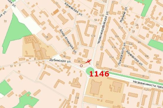 Схема рекламной плоскости по адресу Незалежності просп. - Героїв Майдану вул.