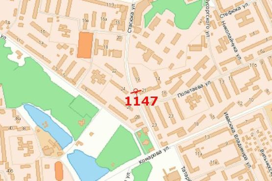 Схема рекламной плоскости по адресу Небесної Сотні вул., 21 - Полетаєва вул.