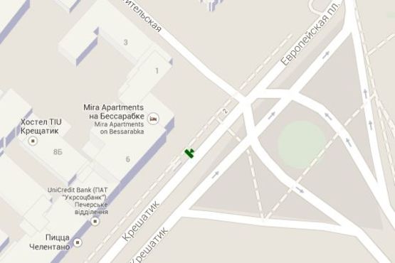 Схема рекламної площини за адресою Хрещатик вул., навпроти буд.№6 (№1)